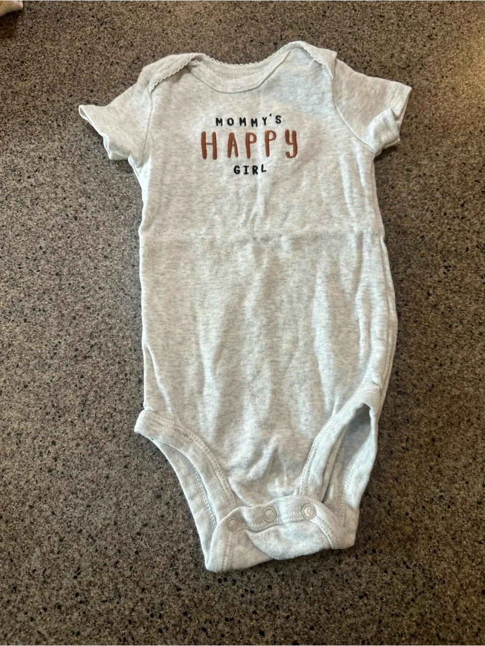 Mommy's Happy Girl Heather Gray Baby One-Piece